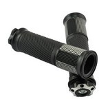 Universal 7-8 Inch Aluminium Rubber Handlebar Hand Grip Black